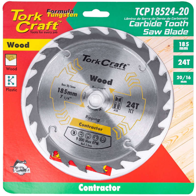 Blade contractor 185 x 24t 20-16mm circular saw tct