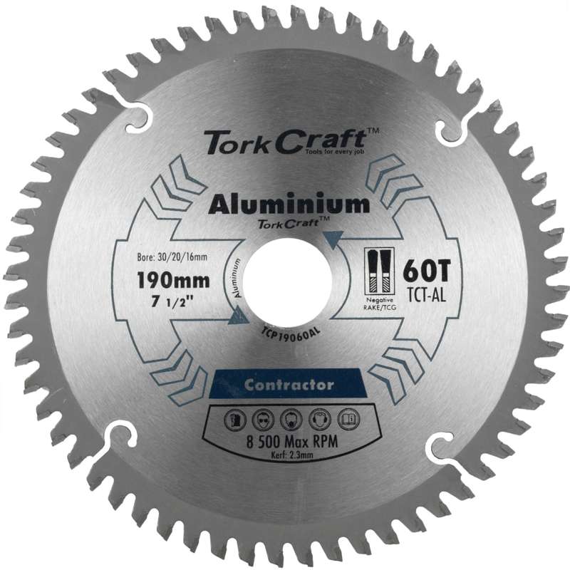 Blade contractor alum 190 x 60t 30/20/16 circular saw tct