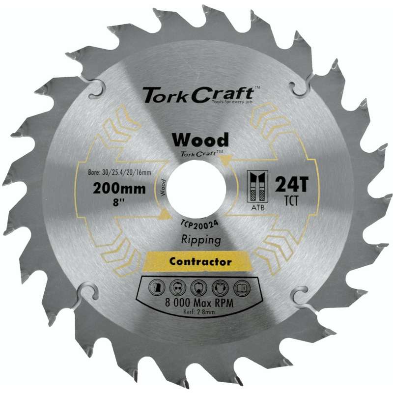 Blade contractor 200 x 24t 30/1/20/16 circular saw tct