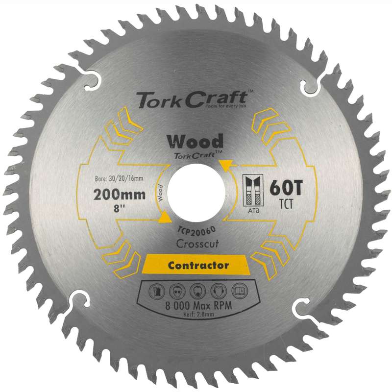 Blade contractor 200 x 60t 30/20/16 circular saw tct