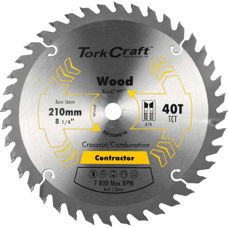 Blade contractor 210 x 40t-16mm circular saw tct