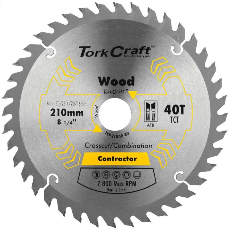 Blade contractor 210 x 40t 30-1-20-16 circular saw tct