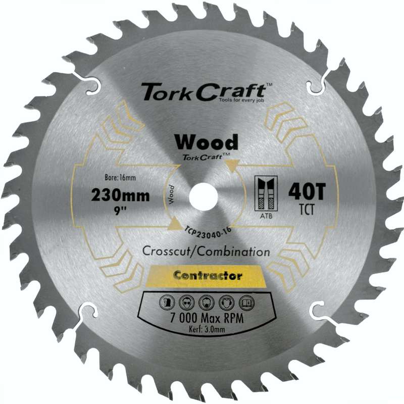 Blade contractor 230 x40t 16mm circular saw tct