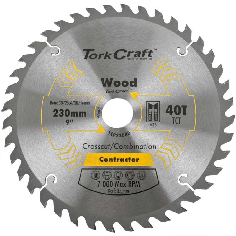 Blade contractor 230 x 40t 30/1/20/16 circular saw tct