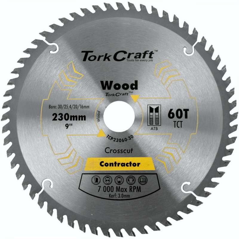 Blade contractor 230 x 60t 30/1/20/16 circular saw tct