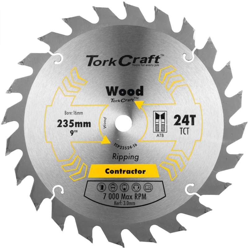 Blade contractor 235 x 24t 16mm circular saw tct