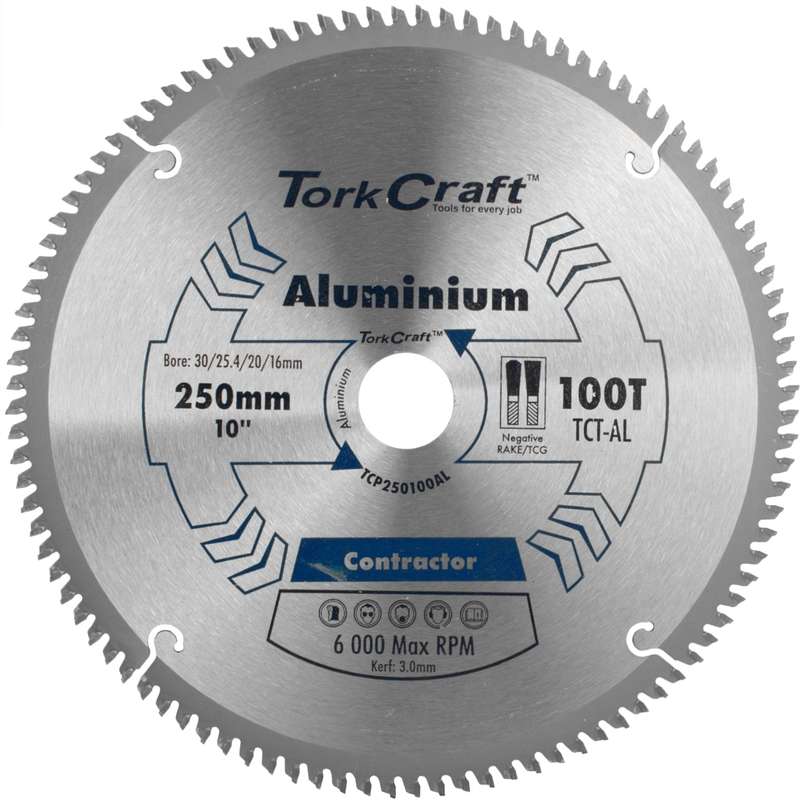 Blade contractor alum 250 x 100t 30/1/20/16 circular saw tct