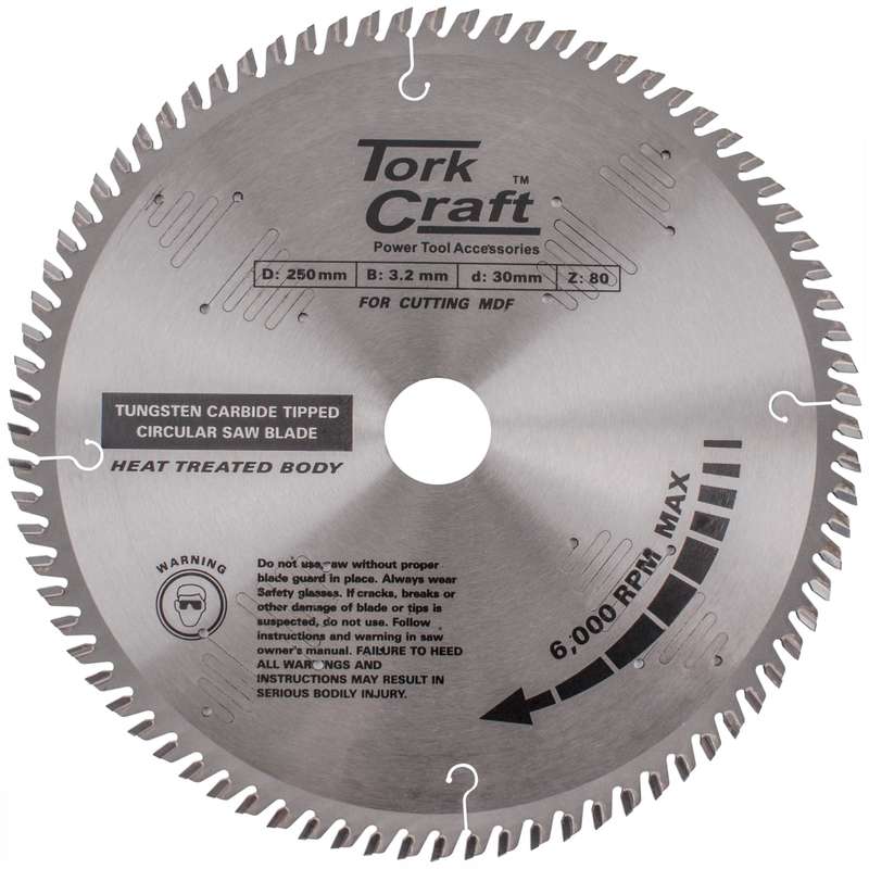Blade tct 250 x 80t 30mm alum tcg negative profesional industrial