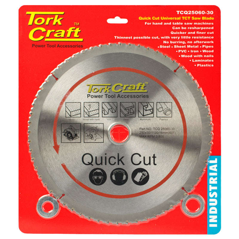 Universal quick cut tct blade 250x60t 30-20-16