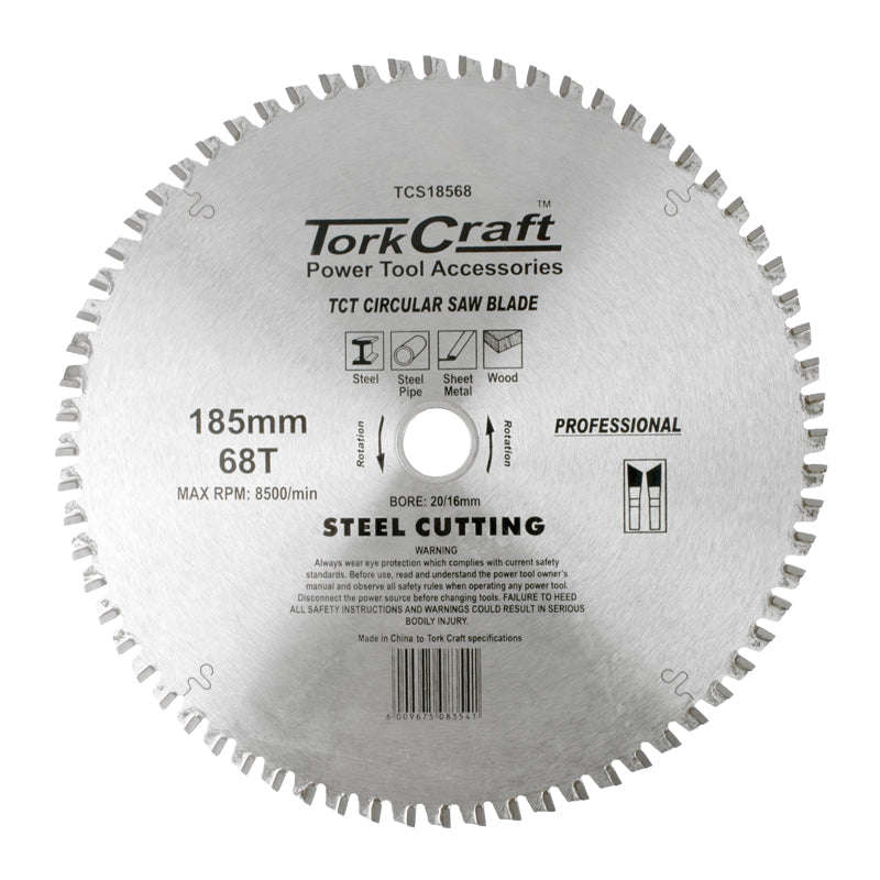 Tct blade steel cutting 185x68t 20/16