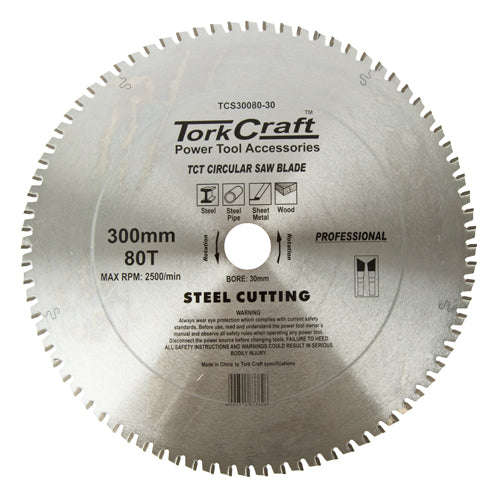 Tct blade steel cutting. 300 x 80t 30mm bore
