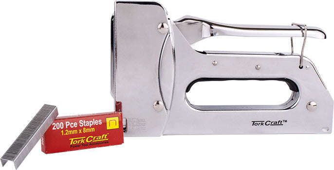 Staple gun 16g 8-12mm h/duty t50 with 200pc 1.2mmx8mm staples