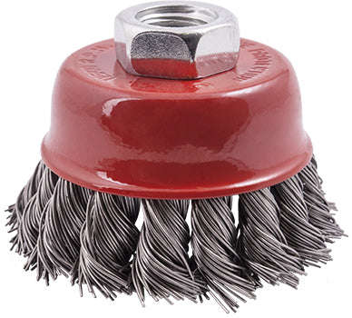 Wire cup brush 65 x m14 knotted stainless steel tcw