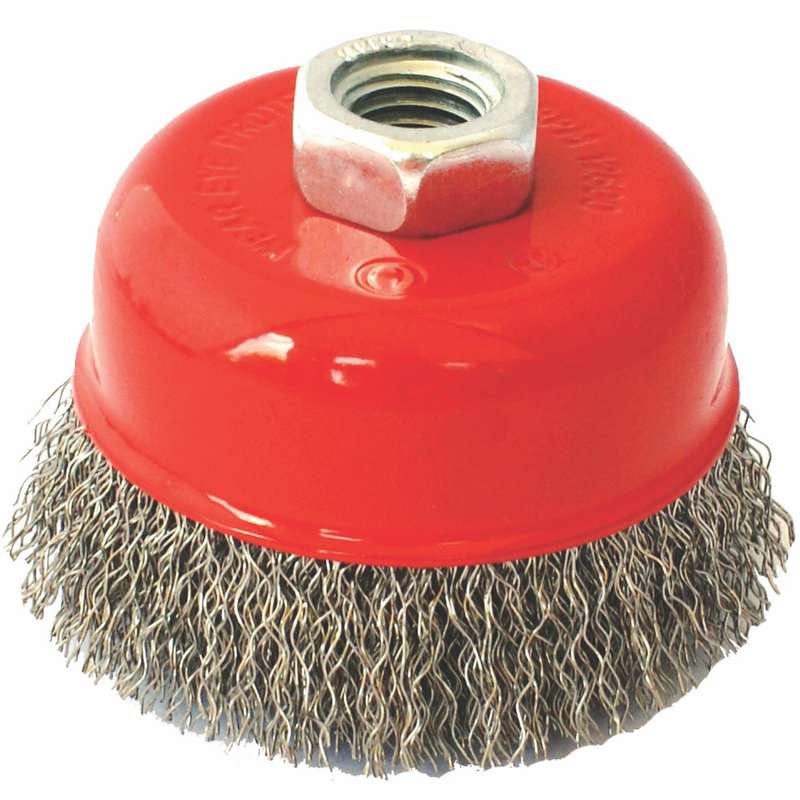 Wire cup brush 75 x m14 crimped stainless steel tcw