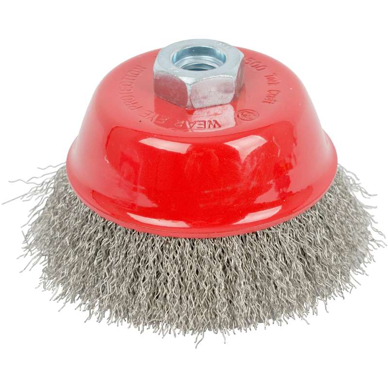 Wire cup brush 100 x m14 crimped stainless steel tcw