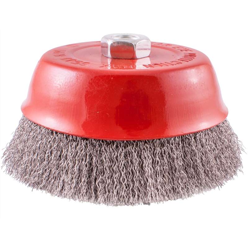 Wire cup brush 150 x m14 crimped stainless steel tcw