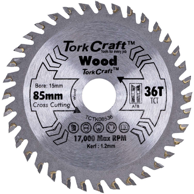 Tct saw blade 85mm x 1.2mm x 15mm x 36t wood thin kerf