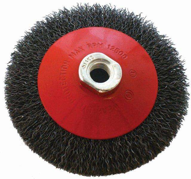 Wire cup brush crimped bevel plain 115mmxm14 blister