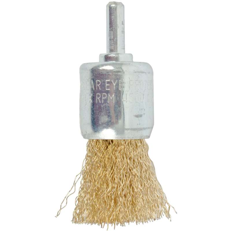 Wire end brush 24mm x 6mm shaft blister