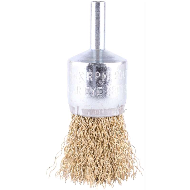Wire end brush high speed 24mm x 6mm shaft