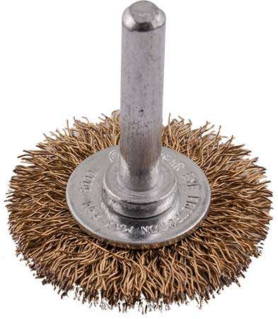 Wire wheel brush 38mm x 6mm shaft blister