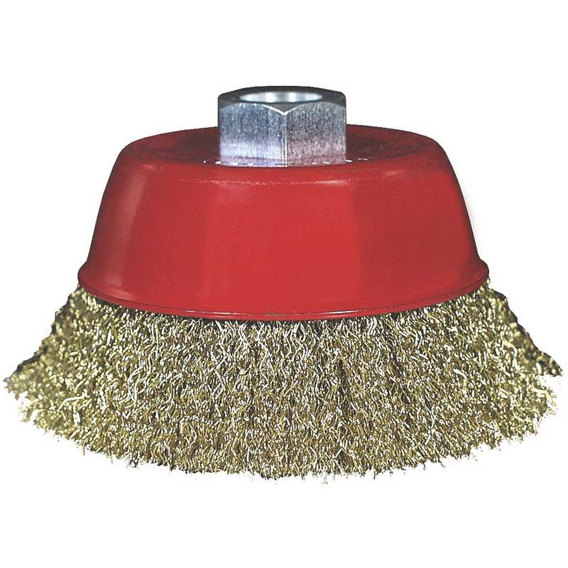Wire cup brush crimped 100mmxm14 blister
