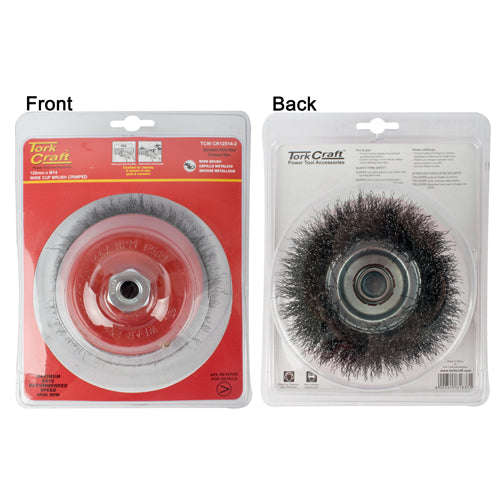 Wire cup brush crimped plain 125mmxm14 blister
