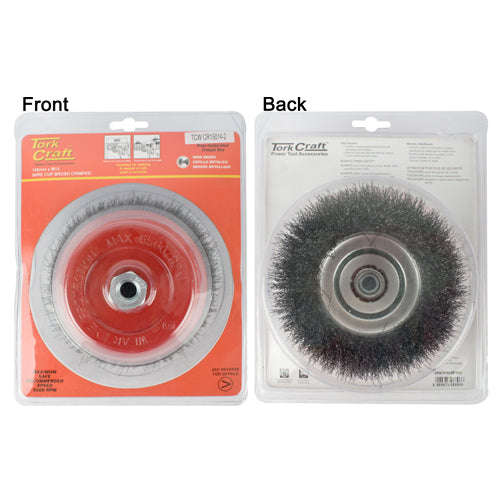 Wire cup brush crimped plain 150mmxm14 blister