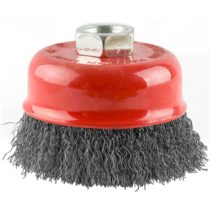 Wire cup brush crimped plain 75mmxm14 bulk