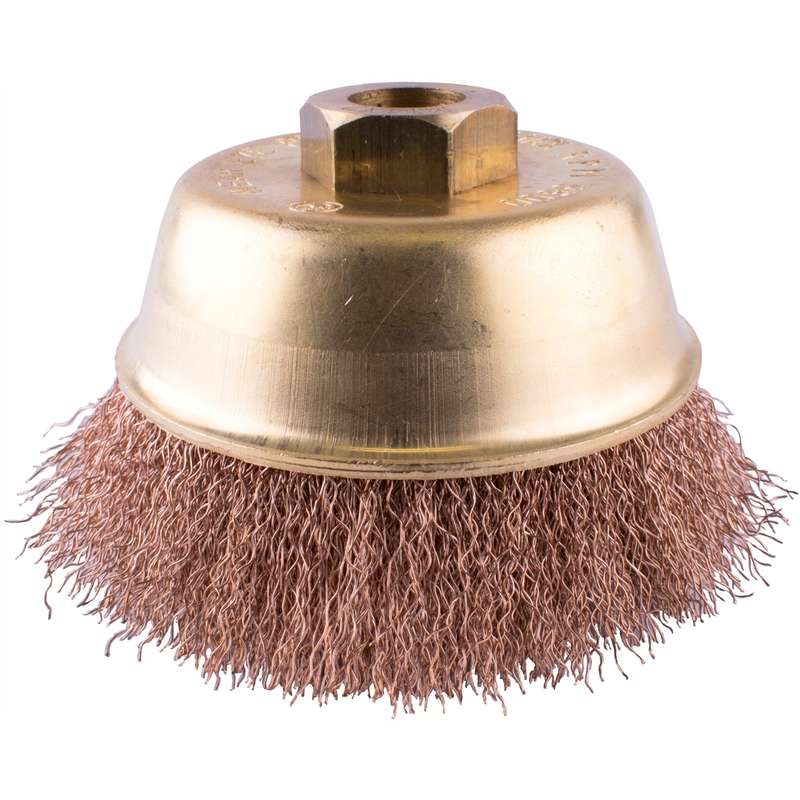 Wire cup brush non sparking crimped wire 100mmxm14 bulk