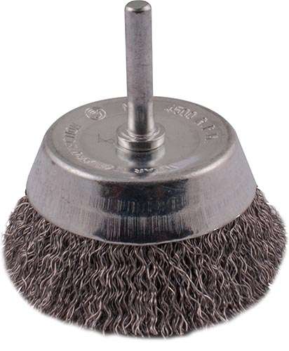 Wire cup brush 63mm 6mm shaft stainless steel