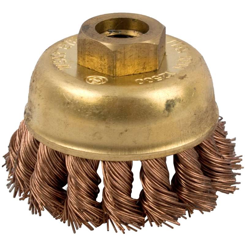 Wire cup brush n/spark twisted 100mmxm14 bulk