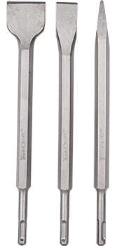 Sds plus chisel set 3pce pointed 14mm flat 20mm flat 40mm tork craft