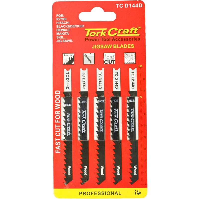 U-shank jigsaw blade 6tpi wood 4mm 5pc