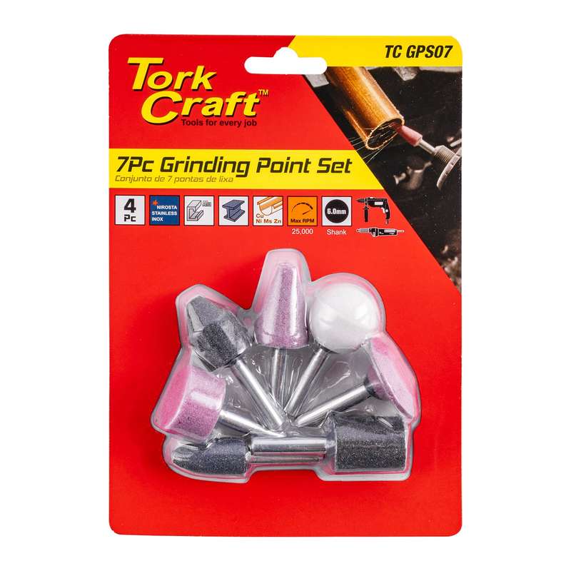 Grinding point set 7pce carded