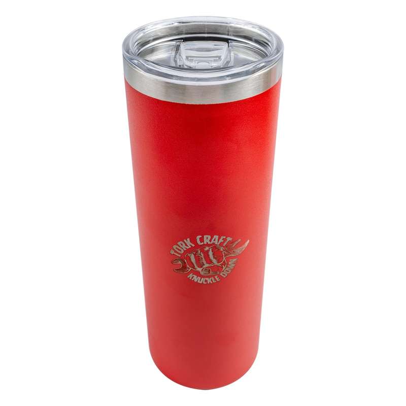 Tork craft stainless steel skinny tumbler c/w straw red