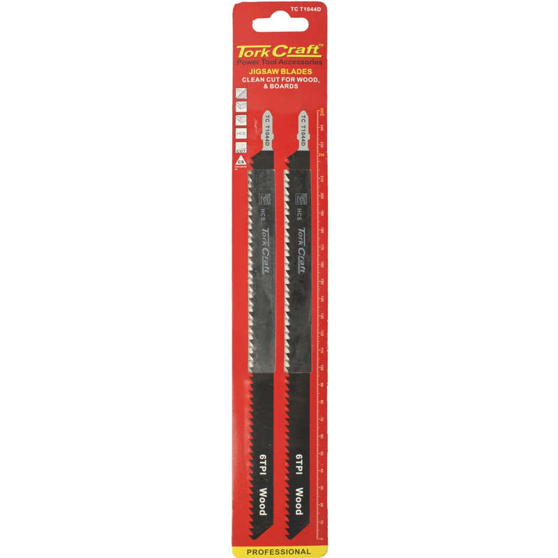 T-shank jig saw blade softwood/chip/ply/firbre 4.0mm 6tpi 250mm 2pc
