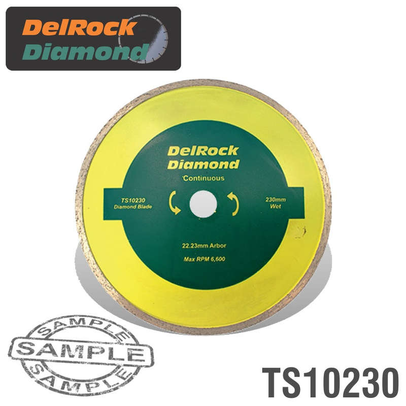 Diamond blade 230mm cont. rim delrock