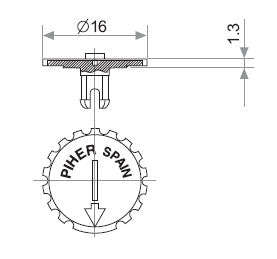 Thumb wheel for pt15vh piher 5371-wh