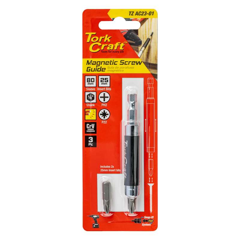 Screw guide magnetic 1/4'm x 1/4'f 80mm bit extention