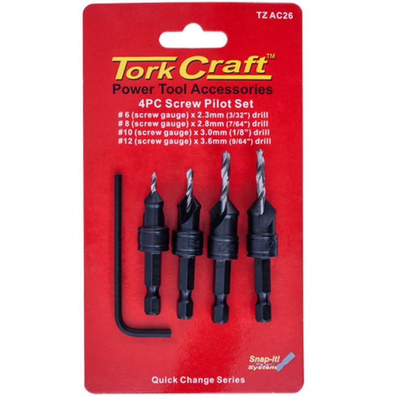 Screw pilot/countersink set 4pce