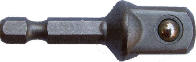 Socket adaptor 1/4'm sq x 50mm 1/4'm hex shank carded