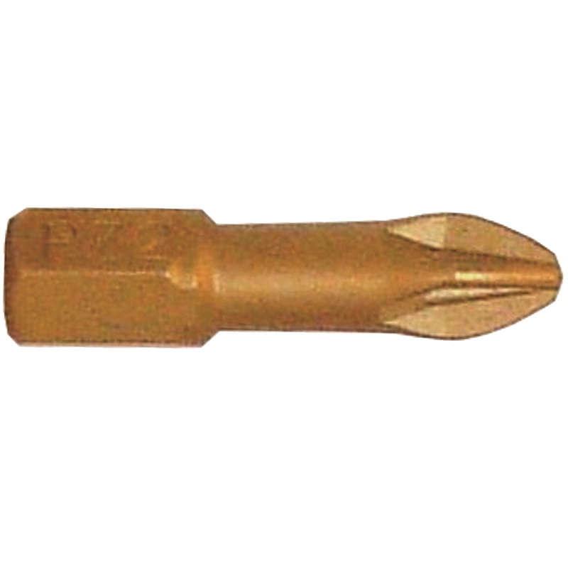 Pozi 2 x 25mm insert bit torsion titanium coated pz2