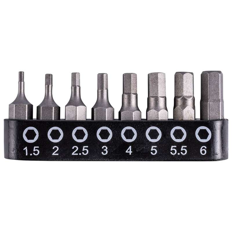 Insert bit set 8pce hex h1.5 - h6 25mm allen size1.5 2 2.5 3 4 5 5.5 6