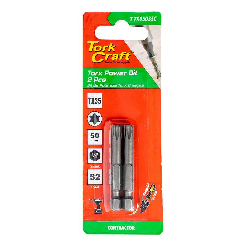 Torx tx 35 classic power bit 50mm 2pc carded