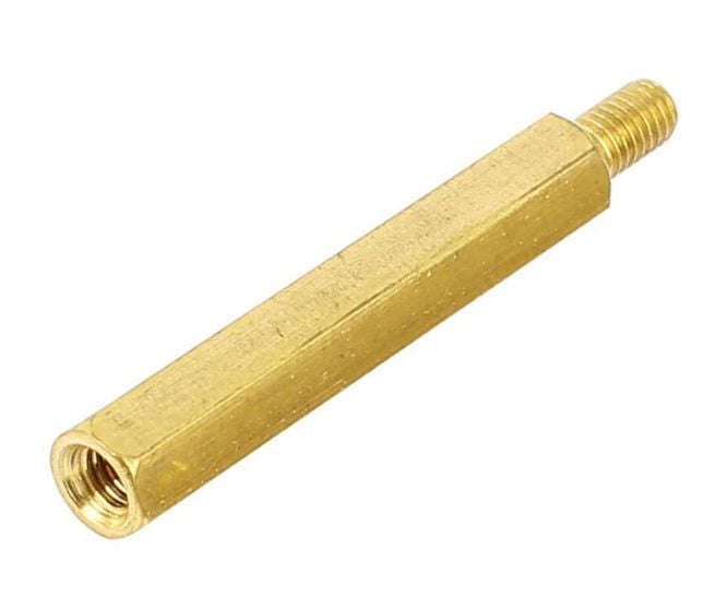 Brass spacer mal-fem m3x30x8mm 210179