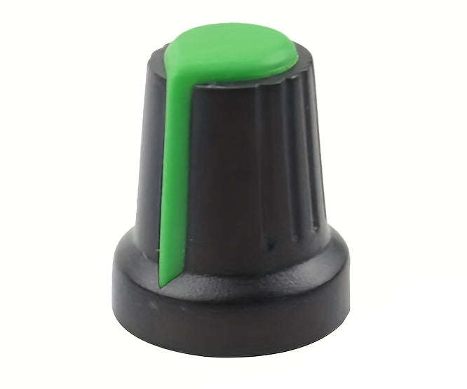 Knob black splined with green marker 6mm 15x17mm wh-148-2-green