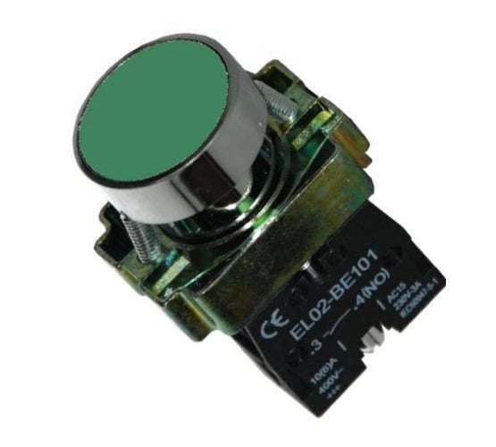 22mm push button flush green 220vac no pb-adp2-ba31