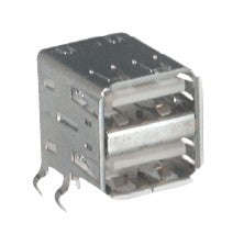Usb socket dual r/a pcb type-a 1a 3a y99006 black insert