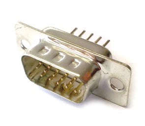 Plug d-sub 15w vga pcb straight metal ych15p hi-density